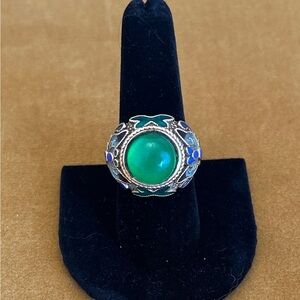 Cloissone Brass Vintage Chinese Ring